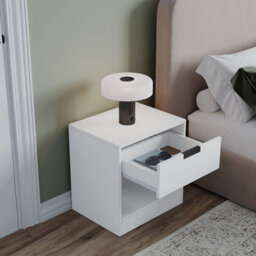 Urbn-Living Urbnliving 47Cm Height Drawer Bedside White Table Nightstand Shelf Cabinet Storage Unit Bedroom Furniture Set Of 2 - thumbnail 3
