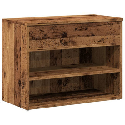 Berkfield Elegant Shoe Bench Old Wood 60X30X45 Cm Engineered Wood