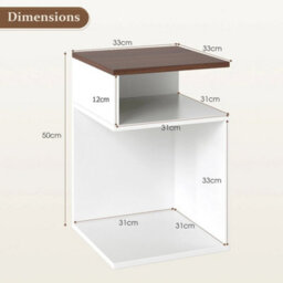S-Shaped Walnut Side Table Space-Saving Sofa Table - thumbnail 2