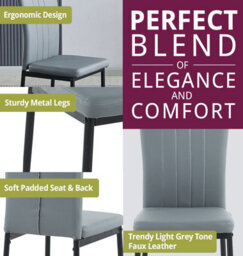 Hallowood Furniture Cullompton Small Round Dining Table 90Cm With 4 Faux Leather Grey Chairs - thumbnail 5