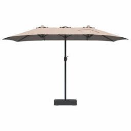 Berkfield Garden Parasol Taupe 385 X 209 X 244 Cm Fabric - thumbnail 4