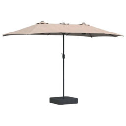 Berkfield Garden Parasol Taupe 385 X 209 X 244 Cm Fabric - thumbnail 2