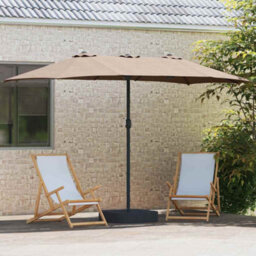 Berkfield Garden Parasol Taupe 385 X 209 X 244 Cm Fabric - thumbnail 3