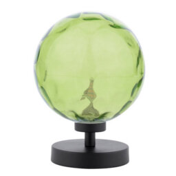 The Lighting Studio Esben Touch Table Lamp Matt Black With Green Dimpled Glass - thumbnail 2