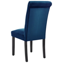 Wyld And Coco Lux Velvet Deep Blue Dining Chairs Set Of 2 - Rubberwood Black Legs, W44 X D51 X H99Cm - thumbnail 5