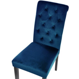 Wyld And Coco Lux Velvet Deep Blue Dining Chairs Set Of 2 - Rubberwood Black Legs, W44 X D51 X H99Cm - thumbnail 7
