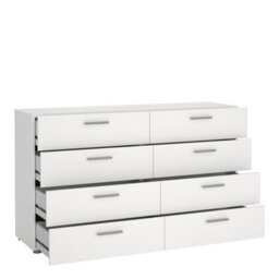 Furniture To Go Pepe Wide Chest Of 8 Drawers (4+4) In White - thumbnail 5