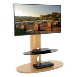 "Avf Affinity Chepstow 93Cm Oval Pedestal Tv Stand, For Tvs 32-65"" - Oak" - thumbnail 8