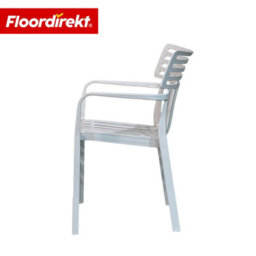Floordirekt Stackable Garden Chair Weather Resistant Uv Protected Patio Balcony Dining Seat White 60 X 51 Cm - thumbnail 6