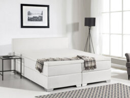 Beliani Divan Bed Faux Leather President 180 X 200 Cm (Eu Super King) White - thumbnail 2