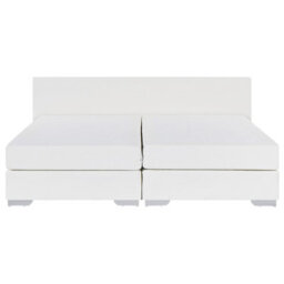 Beliani Divan Bed Faux Leather President 180 X 200 Cm (Eu Super King) White - thumbnail 4
