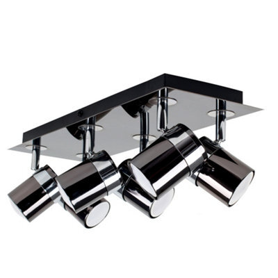 Valuelights Rosie Black Ceiling Bar Spotlight And Gu10 Spotlight Led 5W Warm White 3000K Bulbs