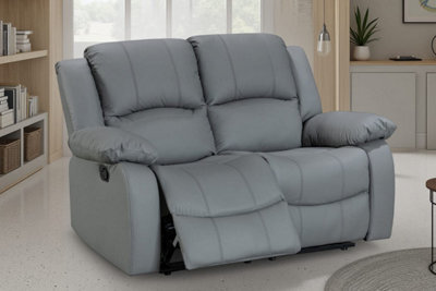 Grey Faux Leather 2 Seater Recliner Sofa Varesa - image 1