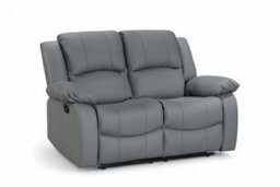 Grey Faux Leather 2 Seater Recliner Sofa Varesa - thumbnail 4