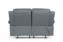 Grey Faux Leather 2 Seater Recliner Sofa Varesa - thumbnail 7