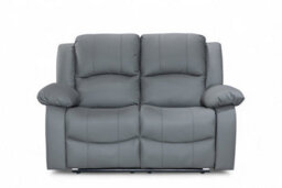 Grey Faux Leather 2 Seater Recliner Sofa Varesa - thumbnail 5