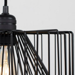 Valuelights Black Ceiling Rose & Flex Lampholder Fitting With Black Wire Design Shade - With 4W Led Filament Bulb In Warm White - thumbnail 5