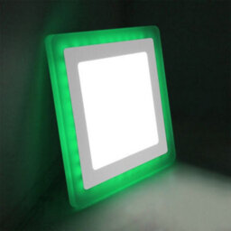 Long Life Lamps Company 12W Recessed Ceiling Led Square Ring Panel Green - thumbnail 5