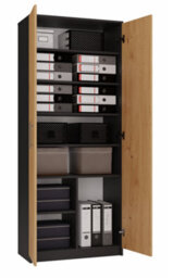 Oliv 2D Storage Cabinet Anthracite Artisan Oak - thumbnail 3