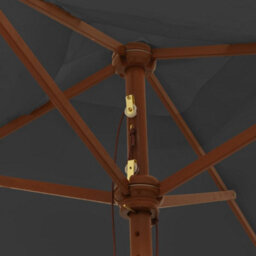 Walplus Garden Parasol With Wooden Pole Anthracite 198X198X231 Cm - thumbnail 5