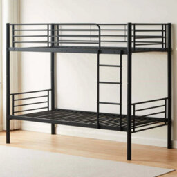 Bircham Bunk Bed - Reinforced Tubular Slats- Suitable For Adult Use - Single (3Ft) - Black - thumbnail 2