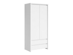 Arte Kaspian White Matt 90Cm Double Wardrobe - Pure Minimalist Bedroom Essential - thumbnail 1