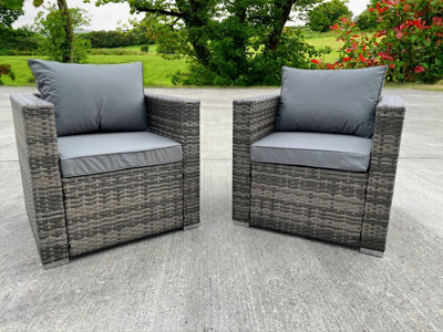 Rattan Wicker Garden Outdoor Two X2 Single Chairs Seater Sofa Conservatory Furniture Patio Coffee Table Stools Storage  Set - image 1
