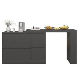 Btm 360 Rotating Bar Cabinet 120X40X97Cm, Black, Modern Storage Table With Glass Door, For Dining Or Living Room - thumbnail 9