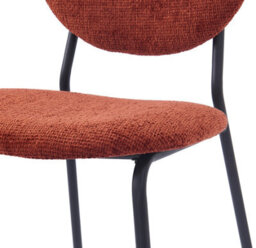 Nordlys Set Of 2 Metal And Terracotta Fabric Dining Chairs Modern Design Style Dining Room - thumbnail 7