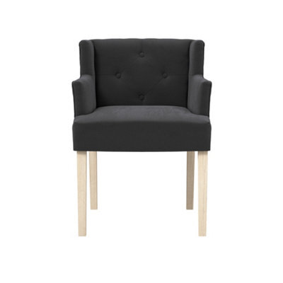 LPD Shay Winged Armed Dining Chair With Anthracite Linen Fabric (1 Per Pack) - image 1