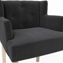 LPD Shay Winged Armed Dining Chair With Anthracite Linen Fabric (1 Per Pack) - thumbnail 5