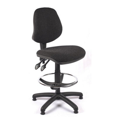 Medium Back Draughtsman Chair In Charcoal Fabric - image 1