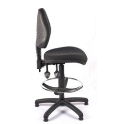 Medium Back Draughtsman Chair In Charcoal Fabric - thumbnail 4