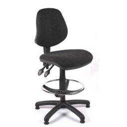 Medium Back Draughtsman Chair In Charcoal Fabric