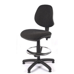 Medium Back Draughtsman Chair In Charcoal Fabric - thumbnail 2