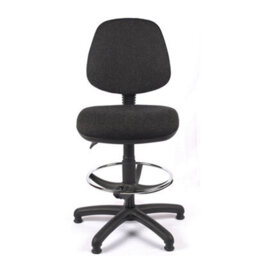 Medium Back Draughtsman Chair In Charcoal Fabric - thumbnail 3