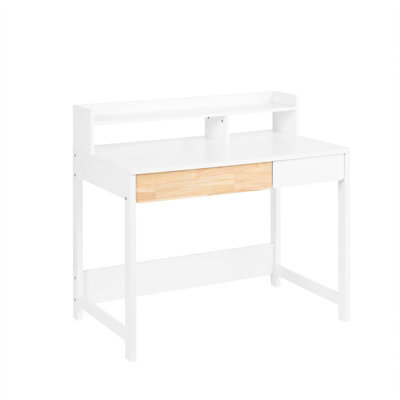 Sobuy Fwt106-W, Home Office Table Desk Computer Desk Workstation With Storage Shelf,white,w100Xd60Xh94 - image 1
