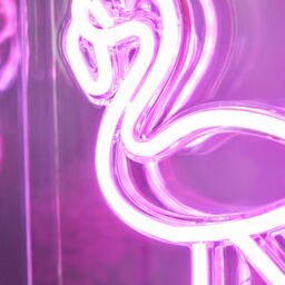 Glow Collection Flamingo Rectangular Gloss Neon Pink Integrated Led Table Lamp - thumbnail 6