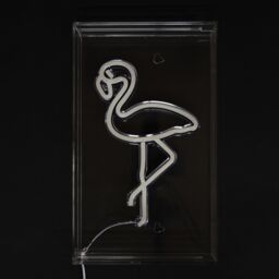 Glow Collection Flamingo Rectangular Gloss Neon Pink Integrated Led Table Lamp - thumbnail 8