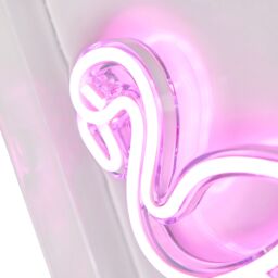 Glow Collection Flamingo Rectangular Gloss Neon Pink Integrated Led Table Lamp - thumbnail 4