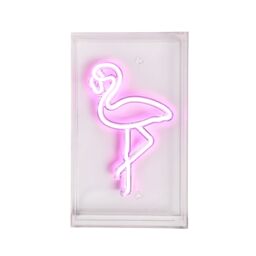 Glow Collection Flamingo Rectangular Gloss Neon Pink Integrated Led Table Lamp - thumbnail 2