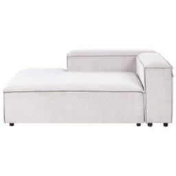 Beliani Modular Corner Sofa 3 Seater Ardal Corduroy Off-White With Ottoman Right Hand - thumbnail 9