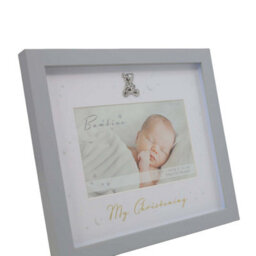 Christening Photo Frame Grey Matte Landscape Baby Picture Unisex Keepsake Gift - thumbnail 3