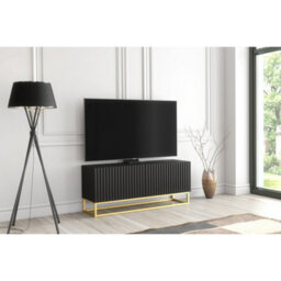 Creative Furniture Ripple Tv Unit 100Cm - Black With Fluted Doors - thumbnail 6