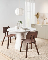 Beliani Set Of 2 Dining Chairs Diana Wood Dark Brown - thumbnail 2