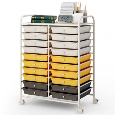 Costway 20 Drawers Storage Trolley Mobile Rolling Utility Cart Home Office Organizer - image 1