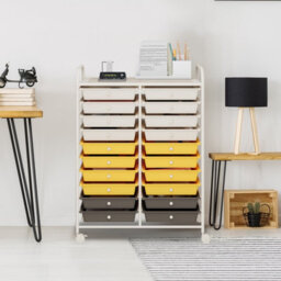 Costway 20 Drawers Storage Trolley Mobile Rolling Utility Cart Home Office Organizer - thumbnail 9