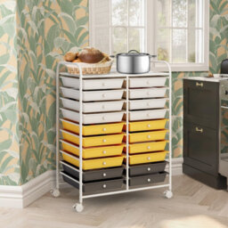 Costway 20 Drawers Storage Trolley Mobile Rolling Utility Cart Home Office Organizer - thumbnail 8