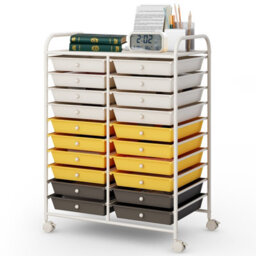 Costway 20 Drawers Storage Trolley Mobile Rolling Utility Cart Home Office Organizer