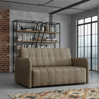 Viva Grand Iii Living Room Sofa Bed With Sleeping Function Wooden Legs Wooden Frame And Storage 85X145X98Cm Capuccino - image 1